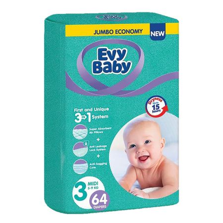 Evy baby pelene jumbo 3 Midi - 64 kom