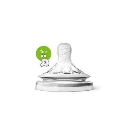 Avent Natural silikonska cucla spor protok 2 otvora 1m+ 3907