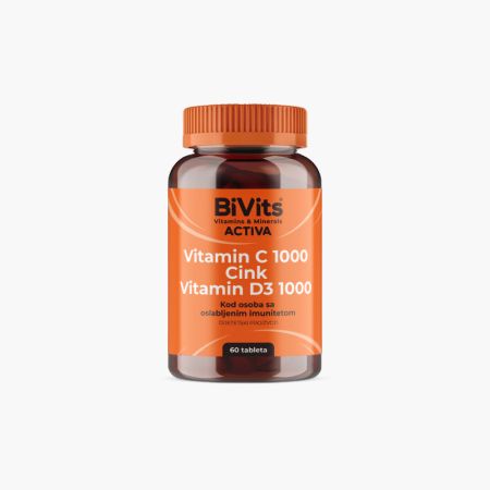 Bivits Activa Vitamiin C 1000+Cink+D3 60 tableta
