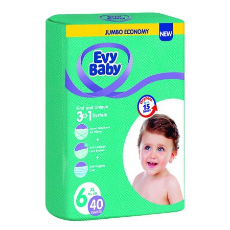 Evy baby pelene 6 XL 15-30kg 40 kom