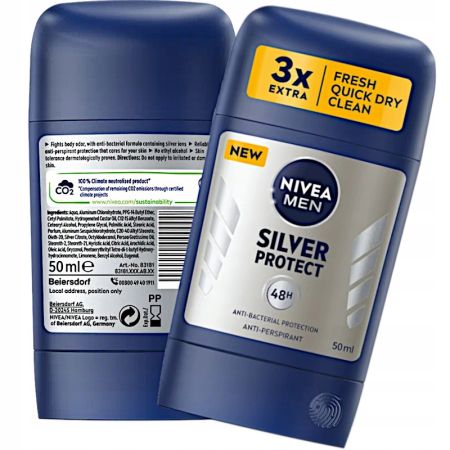 NIVEA DEO STICK MEN SILVER PROTECT 50ML