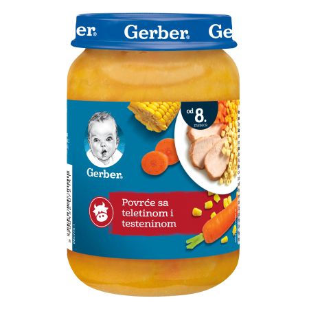 GERBER kašica povrće,teletina i rezanci 190g