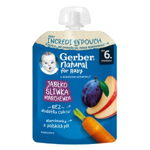 GERBER POUCH JABUKA,ŠLJIVA ŠARGAREPA 80g